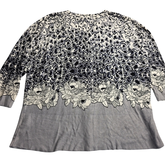 Cyrus 2X Gray Leopard Print Cardigan Sweater Button Down Soft Sexy Cg-3064 - Picture 3 of 12